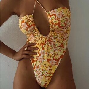 Princess Polly Floral Yellow and Orange Swimsuit